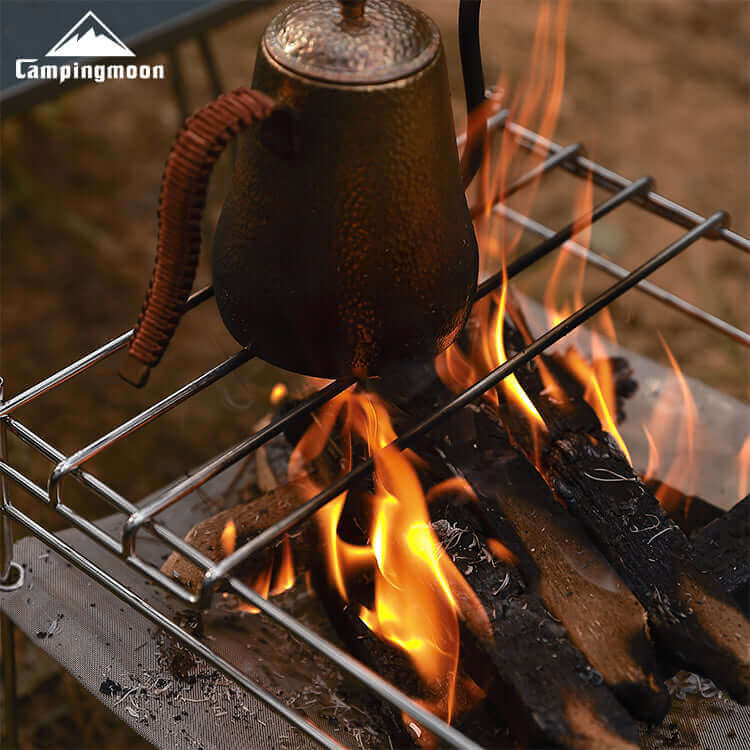 CAMPINGMOON 304 Edelstahl Grillrost Für Lagerfeuer – 17,6 X 5,1 Cm, Robust & Hitzebeständig