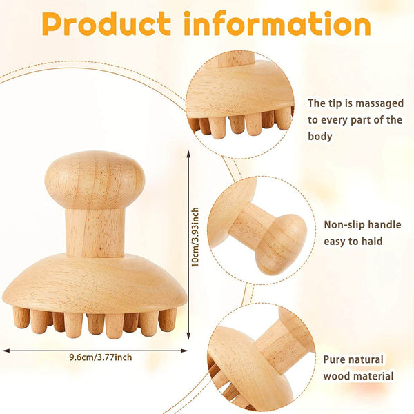 Mushroom Wood Massager (9.6 CM)