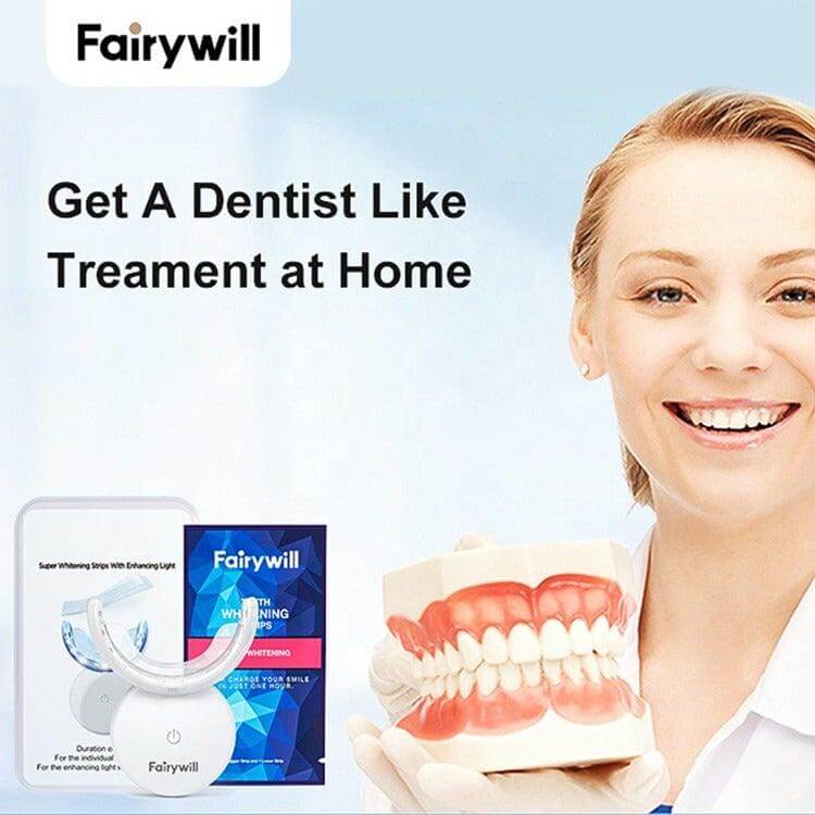 Fairywill Teeth Whitening Strips with Rechargeable LED Light