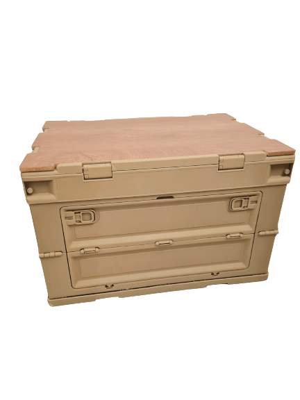 Foldable Box with Wooden Top Table Board 50L Capacity