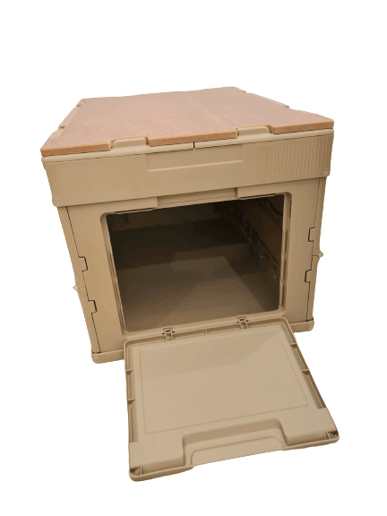 Foldable Box with Wooden Top Table Board 50L Capacity