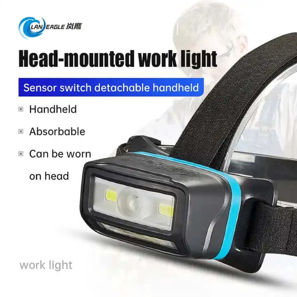 ضوء رأس قابل لإعادة الشحن مع مصباح مغناطيسي قابل للفصل