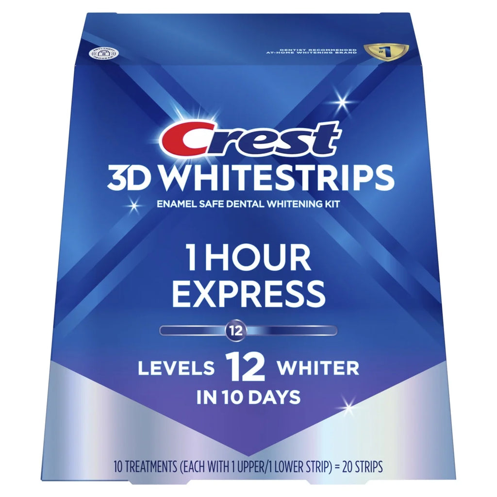 Crest 3D Whitestrips Teeth Whitening Strip Kit (1 Hour Express)