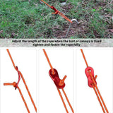 Camping Rope with Aluminum Guylines (Orange - 8 Pack)