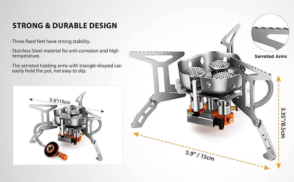 Mini Windproof Camping Gas Stove (3 Core)