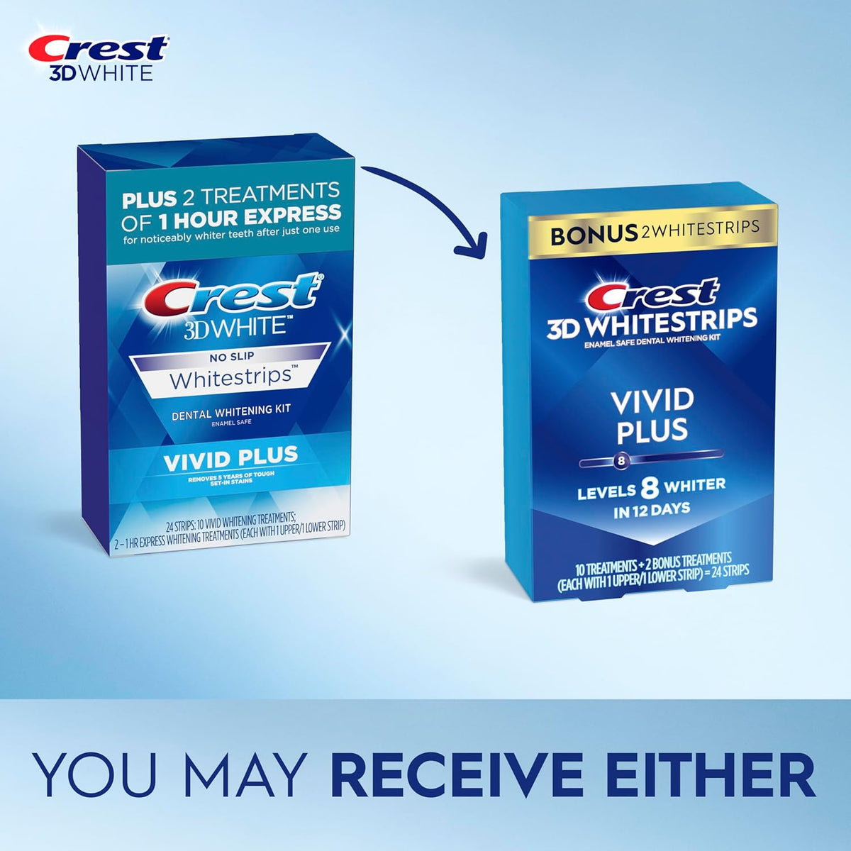 لصقات تبييض كرست ثلاثية الابعاد (Vivid Plus)