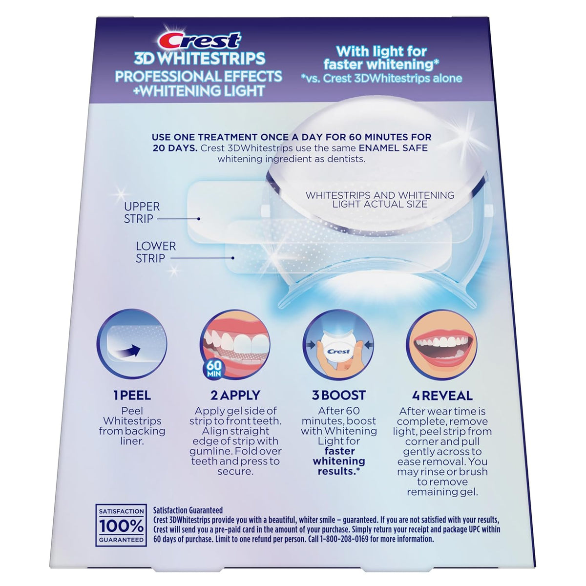 Crest 3DWhitestrips Professional Effects + LED Light , 20 Treatments