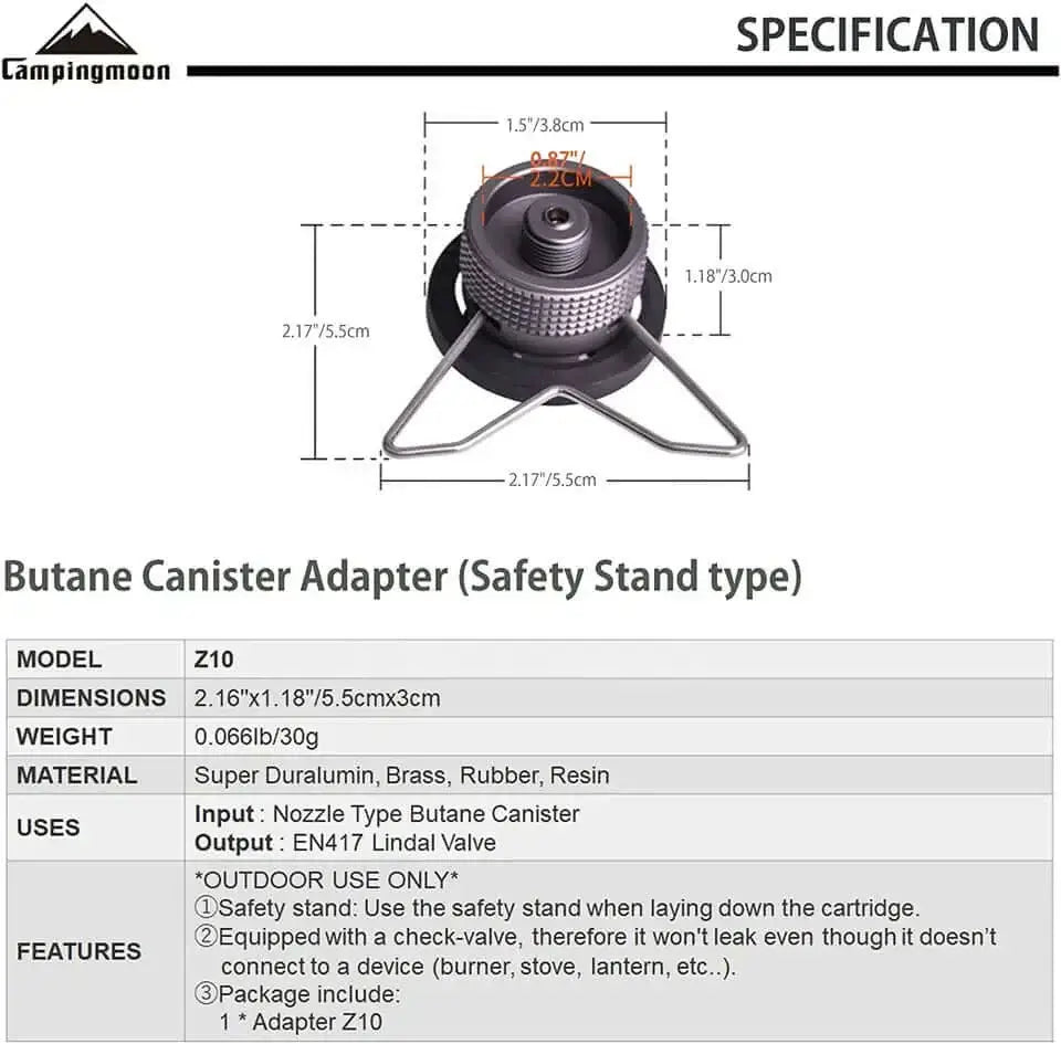 Campingmoon Gas Adapter Z10