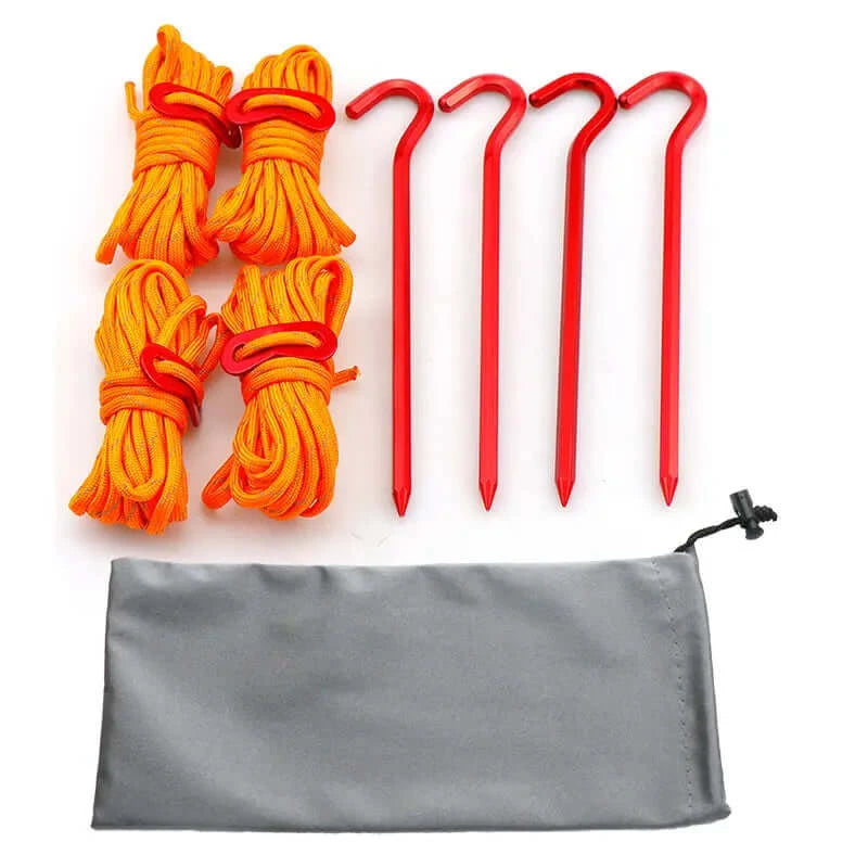 Tent Stakes with Reflective Guy Ropes (Orange - 4 Pack)