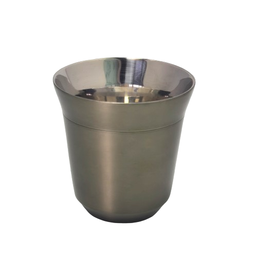 Double Wall Insulated Stainless Steel Coffee Cup (Titanium 80 ml)