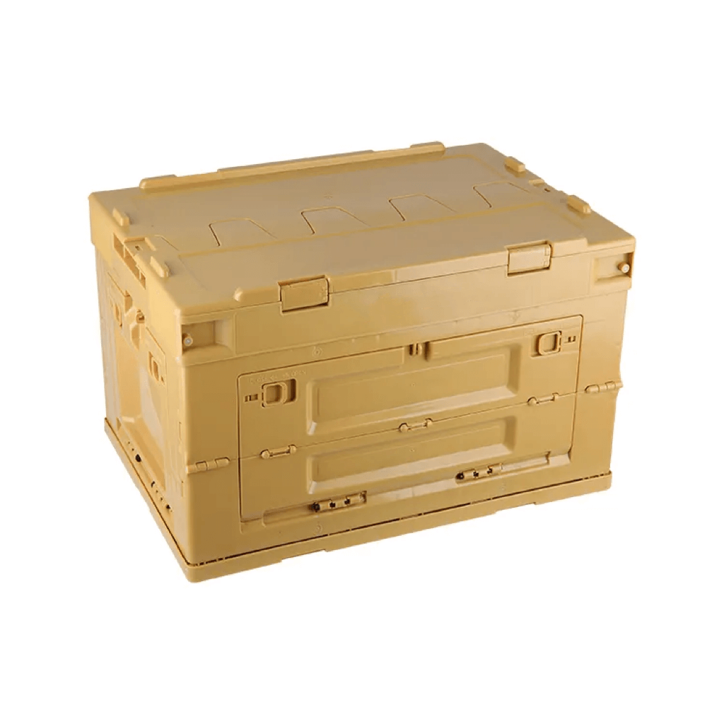 صندوق قابل للطي مع لوح طاولة خشبي بسعة 50 لتر