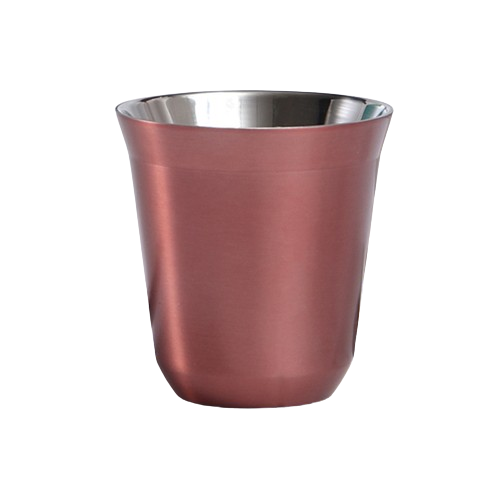 Double Wall Insulated Stainless Steel Coffee Cup (Rose Red 80 ml)