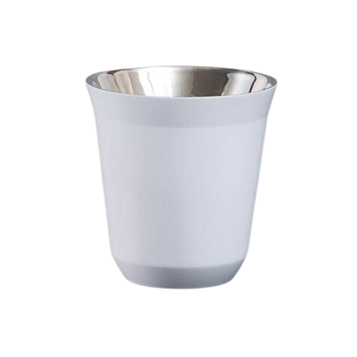 Double Wall Insulated Stainless Steel Coffee Cup (White 160 ml)