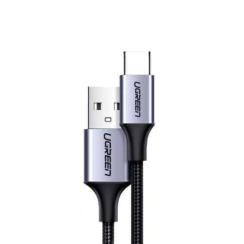 UGREEN USB 2.0 A to USB-C Cable Nickel_Braid 2m Black - Neshtary نشتري