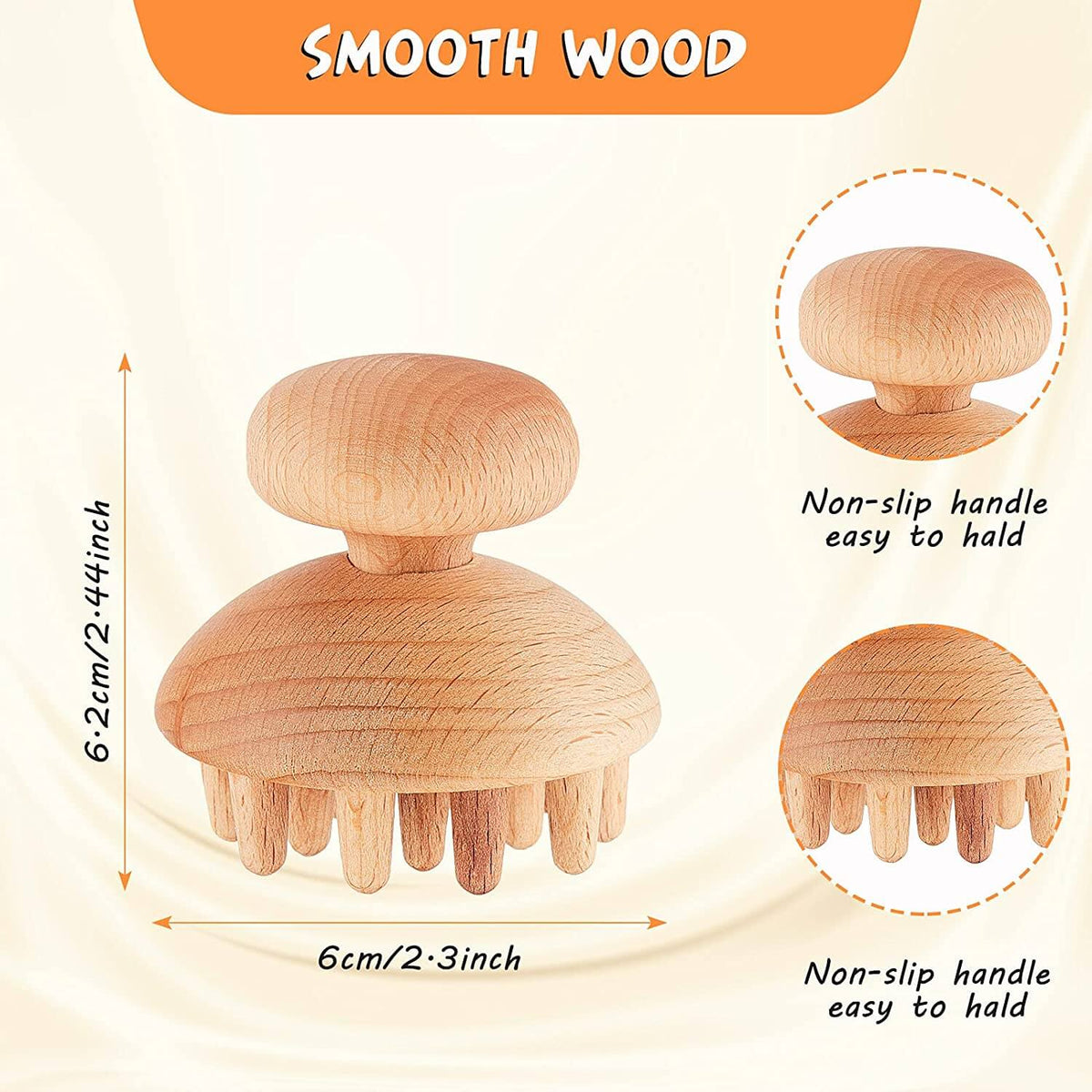 Mushroom Wood Massager (6.0 CM)