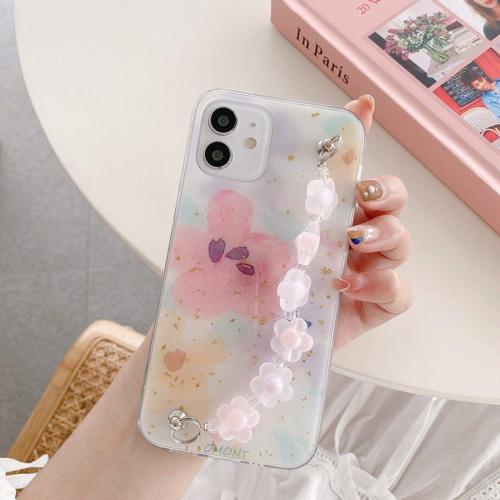 Shimmering Phone Case for iPhone 12 (Big Flowers) - Neshtary