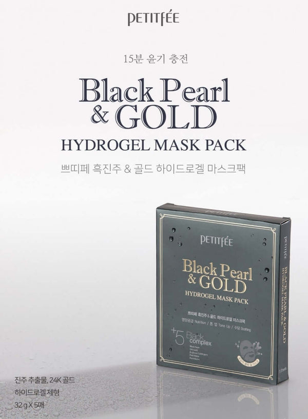 PETITFEE Black Pearl & Gold Hydrogel Mask Pack (5ea)