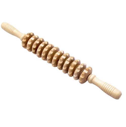 Wood Point Stick 12 Wheels Massager