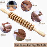 Wood Point Stick 12 Wheels Massager