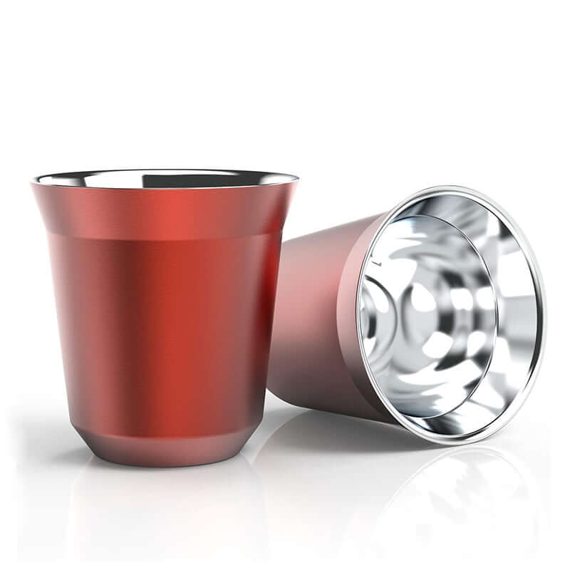 Double Wall Insulated Stainless Steel Coffee Cup (Red 160 ml)