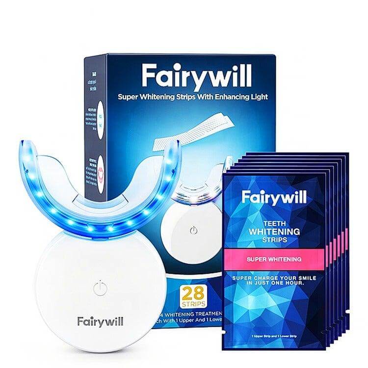 Teeth Whitening Strips with Rechargeable LED Light - Neshtary